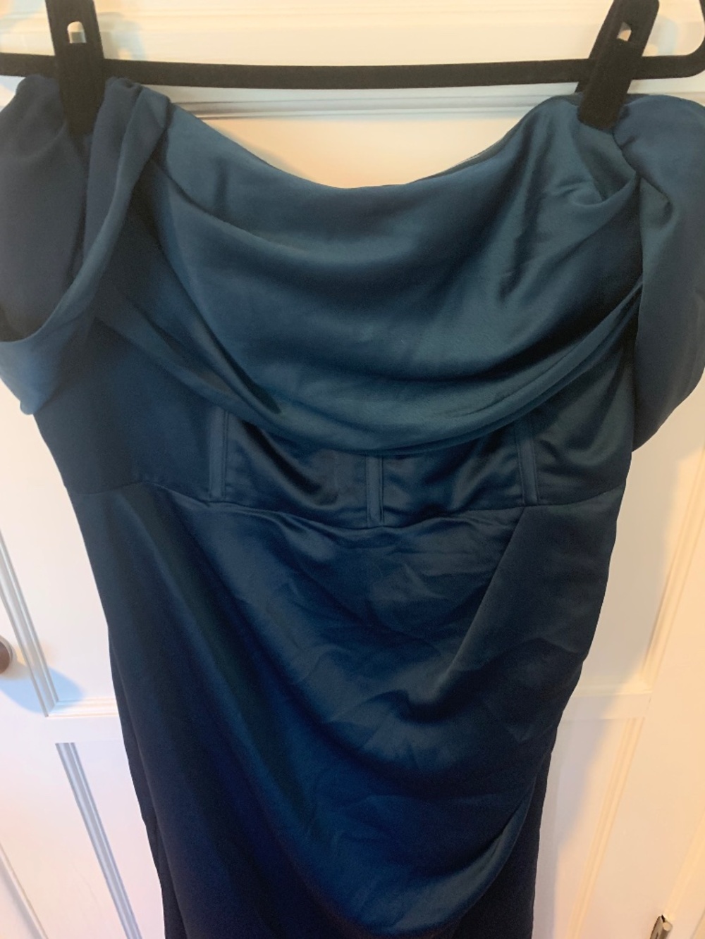 City Chic Forbidden Love Poseidon Blue Off-Shoulder Formal Maxi Gown 20 - Picture 7 of 13